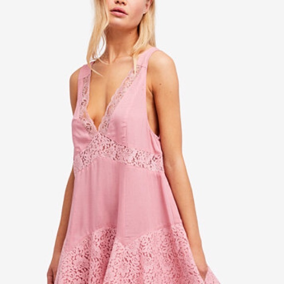 Free People Dresses & Skirts - NWT Free People Lace-Trim Slip Dress